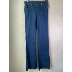 Forever 21 Denim Jeans Wide Leg Raw Hem Dark Wash Casual Pants Size 28